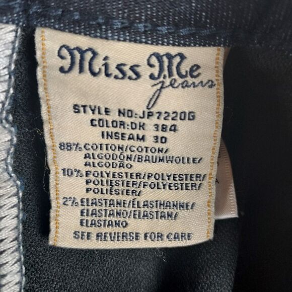 Miss Me JP7220G Women’s Jeans 27x30 Dark Wash Sequin Embellished Super Skinny - Picture 14 of 15